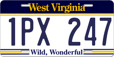 WV license plate 1PX247