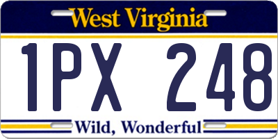 WV license plate 1PX248