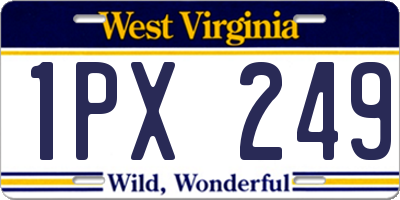 WV license plate 1PX249