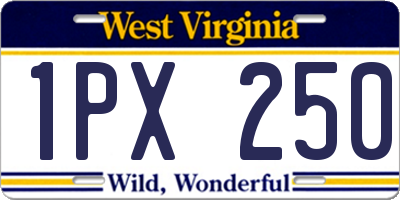 WV license plate 1PX250