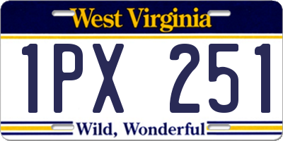WV license plate 1PX251
