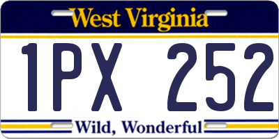 WV license plate 1PX252