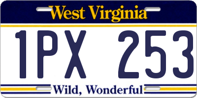 WV license plate 1PX253