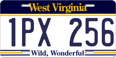 WV license plate 1PX256