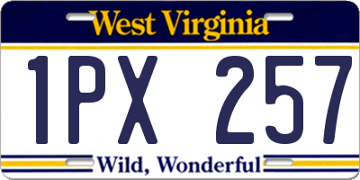 WV license plate 1PX257