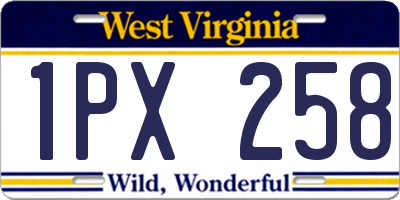 WV license plate 1PX258