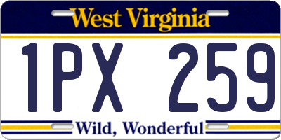 WV license plate 1PX259