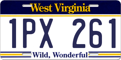 WV license plate 1PX261