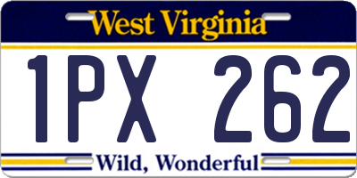 WV license plate 1PX262