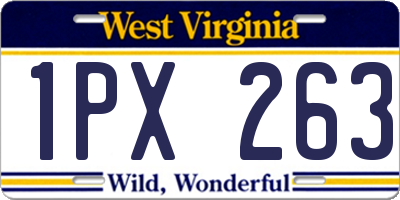 WV license plate 1PX263