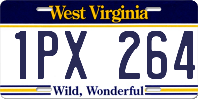 WV license plate 1PX264