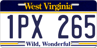WV license plate 1PX265