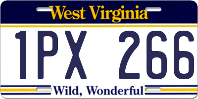 WV license plate 1PX266