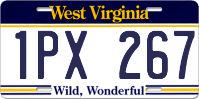 WV license plate 1PX267