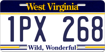 WV license plate 1PX268