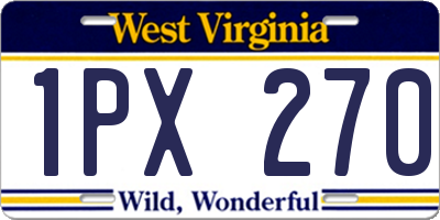 WV license plate 1PX270
