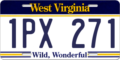 WV license plate 1PX271