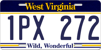 WV license plate 1PX272
