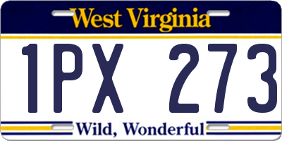 WV license plate 1PX273