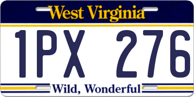 WV license plate 1PX276