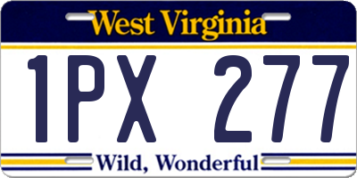WV license plate 1PX277