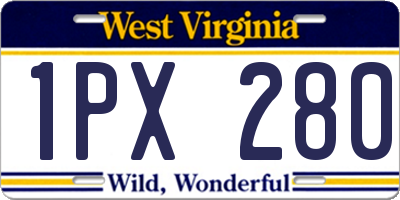 WV license plate 1PX280