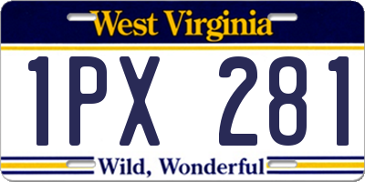 WV license plate 1PX281
