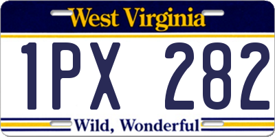 WV license plate 1PX282