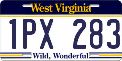 WV license plate 1PX283