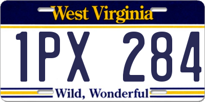 WV license plate 1PX284