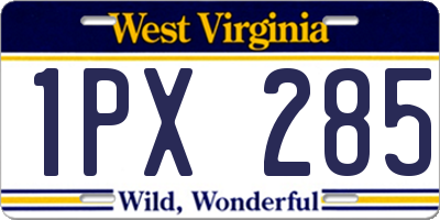 WV license plate 1PX285