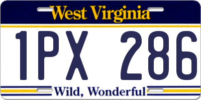 WV license plate 1PX286