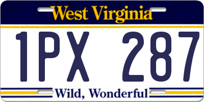 WV license plate 1PX287