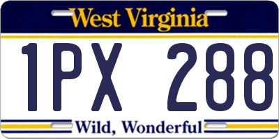 WV license plate 1PX288
