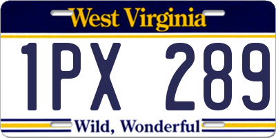 WV license plate 1PX289