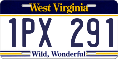 WV license plate 1PX291
