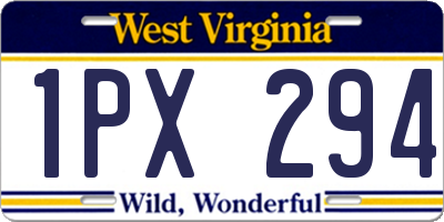 WV license plate 1PX294