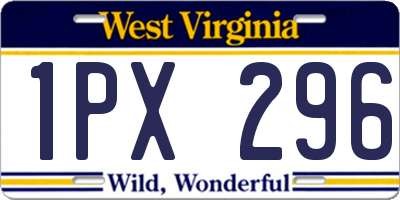 WV license plate 1PX296