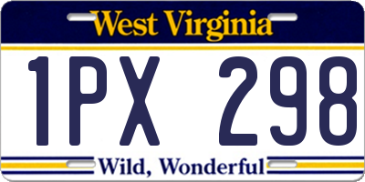 WV license plate 1PX298