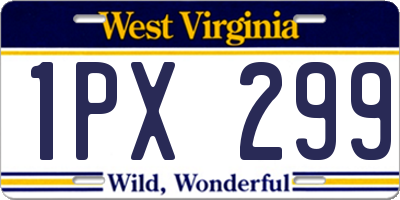 WV license plate 1PX299