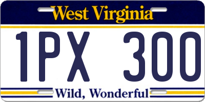 WV license plate 1PX300