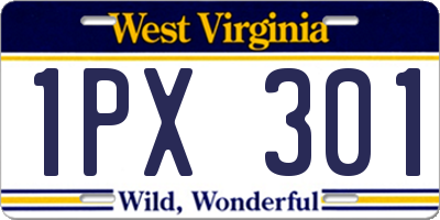 WV license plate 1PX301