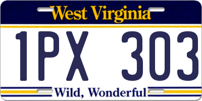 WV license plate 1PX303