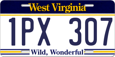 WV license plate 1PX307