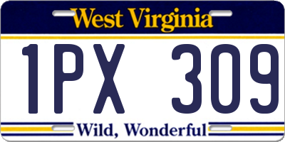 WV license plate 1PX309