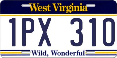 WV license plate 1PX310