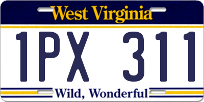 WV license plate 1PX311