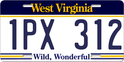 WV license plate 1PX312