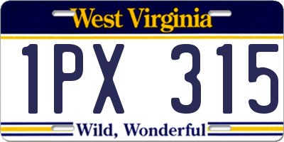 WV license plate 1PX315