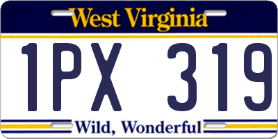 WV license plate 1PX319